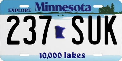 MN license plate 237SUK