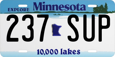 MN license plate 237SUP