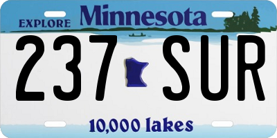 MN license plate 237SUR
