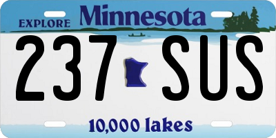 MN license plate 237SUS