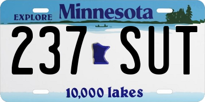 MN license plate 237SUT
