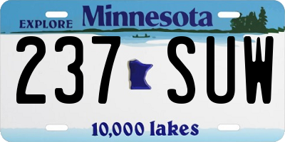 MN license plate 237SUW
