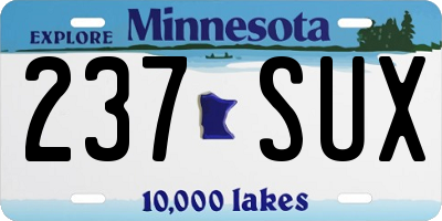MN license plate 237SUX