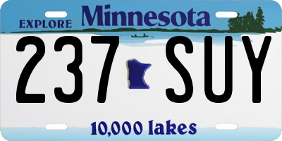 MN license plate 237SUY