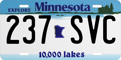 MN license plate 237SVC