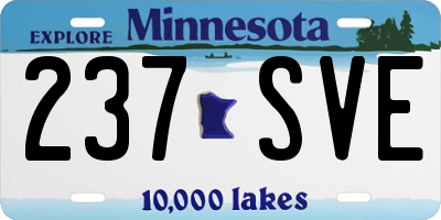 MN license plate 237SVE