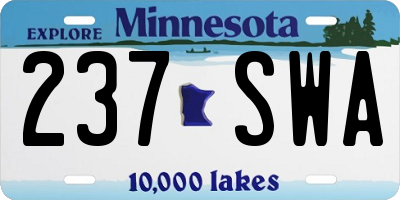 MN license plate 237SWA