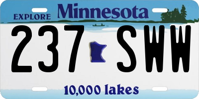MN license plate 237SWW