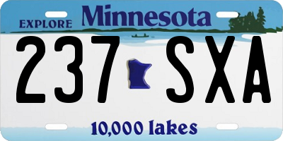 MN license plate 237SXA
