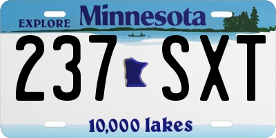 MN license plate 237SXT