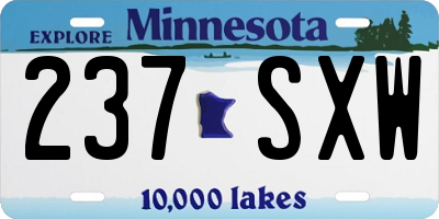 MN license plate 237SXW