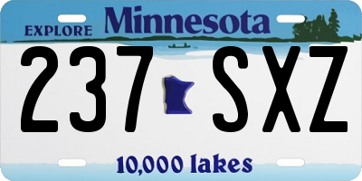 MN license plate 237SXZ