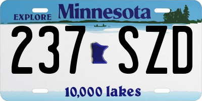 MN license plate 237SZD