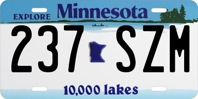 MN license plate 237SZM