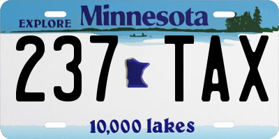 MN license plate 237TAX