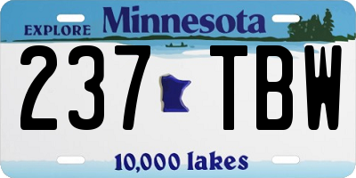 MN license plate 237TBW