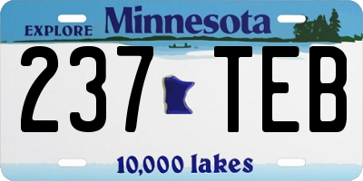 MN license plate 237TEB