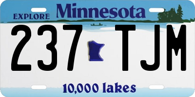 MN license plate 237TJM