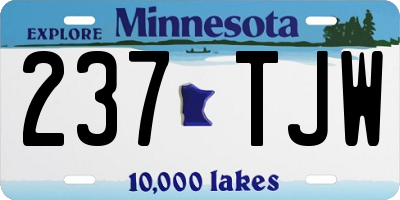 MN license plate 237TJW