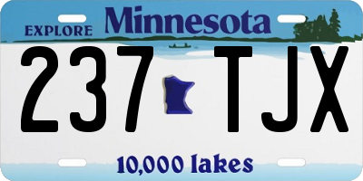 MN license plate 237TJX