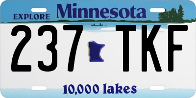 MN license plate 237TKF