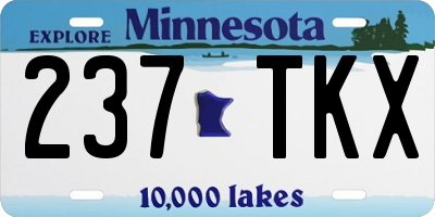 MN license plate 237TKX