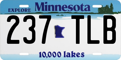MN license plate 237TLB