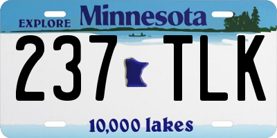 MN license plate 237TLK