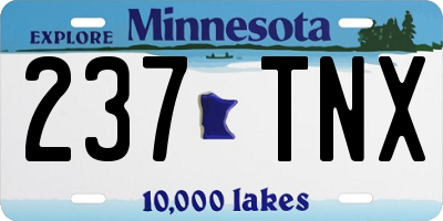MN license plate 237TNX