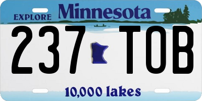 MN license plate 237TOB