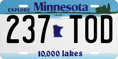 MN license plate 237TOD