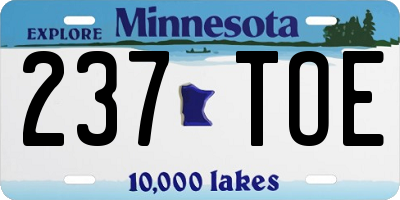 MN license plate 237TOE