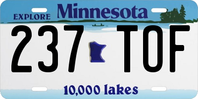 MN license plate 237TOF