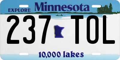 MN license plate 237TOL