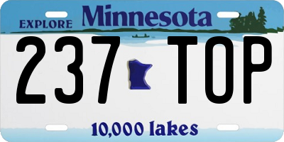 MN license plate 237TOP