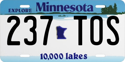 MN license plate 237TOS