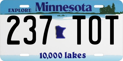 MN license plate 237TOT