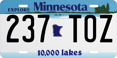 MN license plate 237TOZ