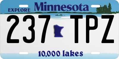 MN license plate 237TPZ