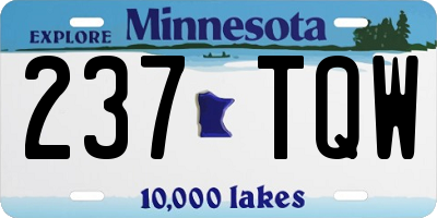 MN license plate 237TQW