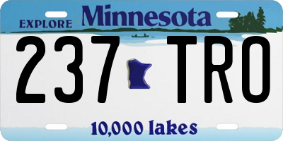 MN license plate 237TRO