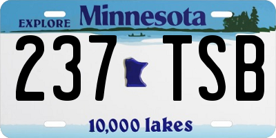 MN license plate 237TSB