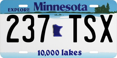 MN license plate 237TSX