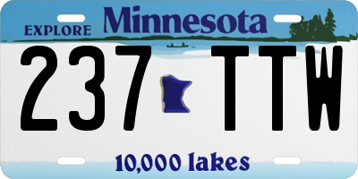 MN license plate 237TTW