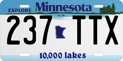 MN license plate 237TTX
