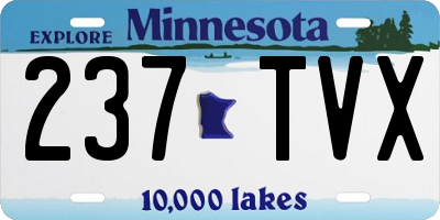 MN license plate 237TVX