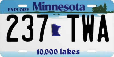 MN license plate 237TWA
