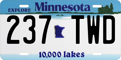 MN license plate 237TWD