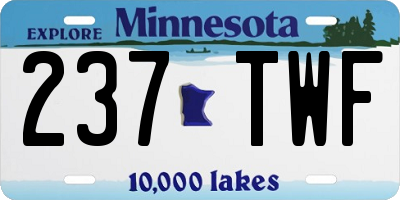 MN license plate 237TWF