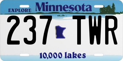 MN license plate 237TWR